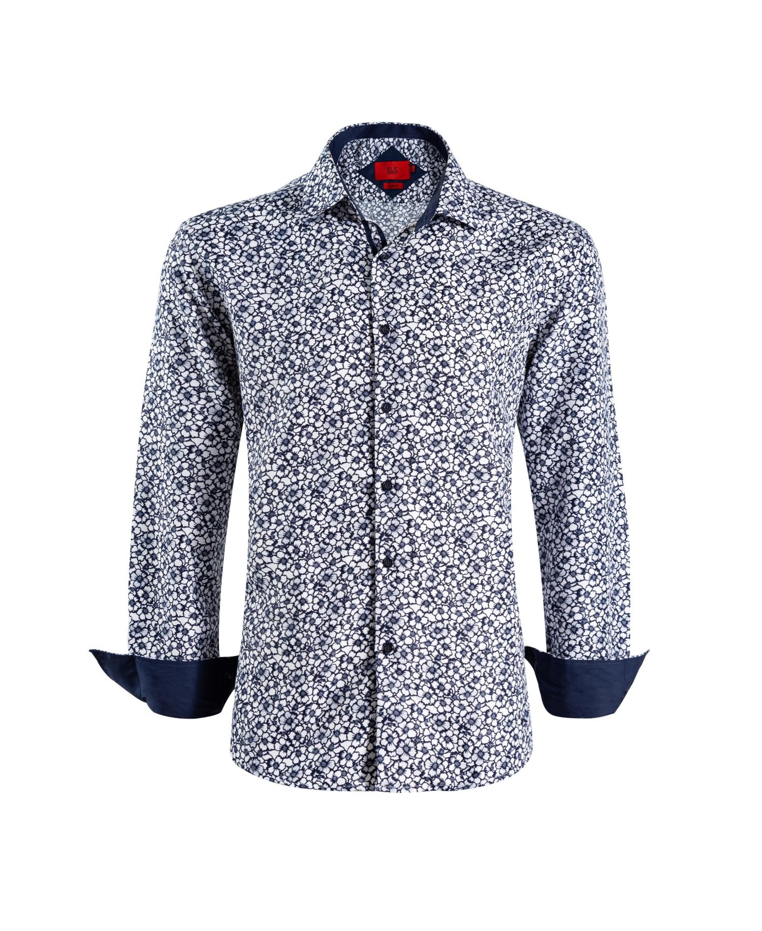 Big Boys White Slim Fit Floral Dress Shirt