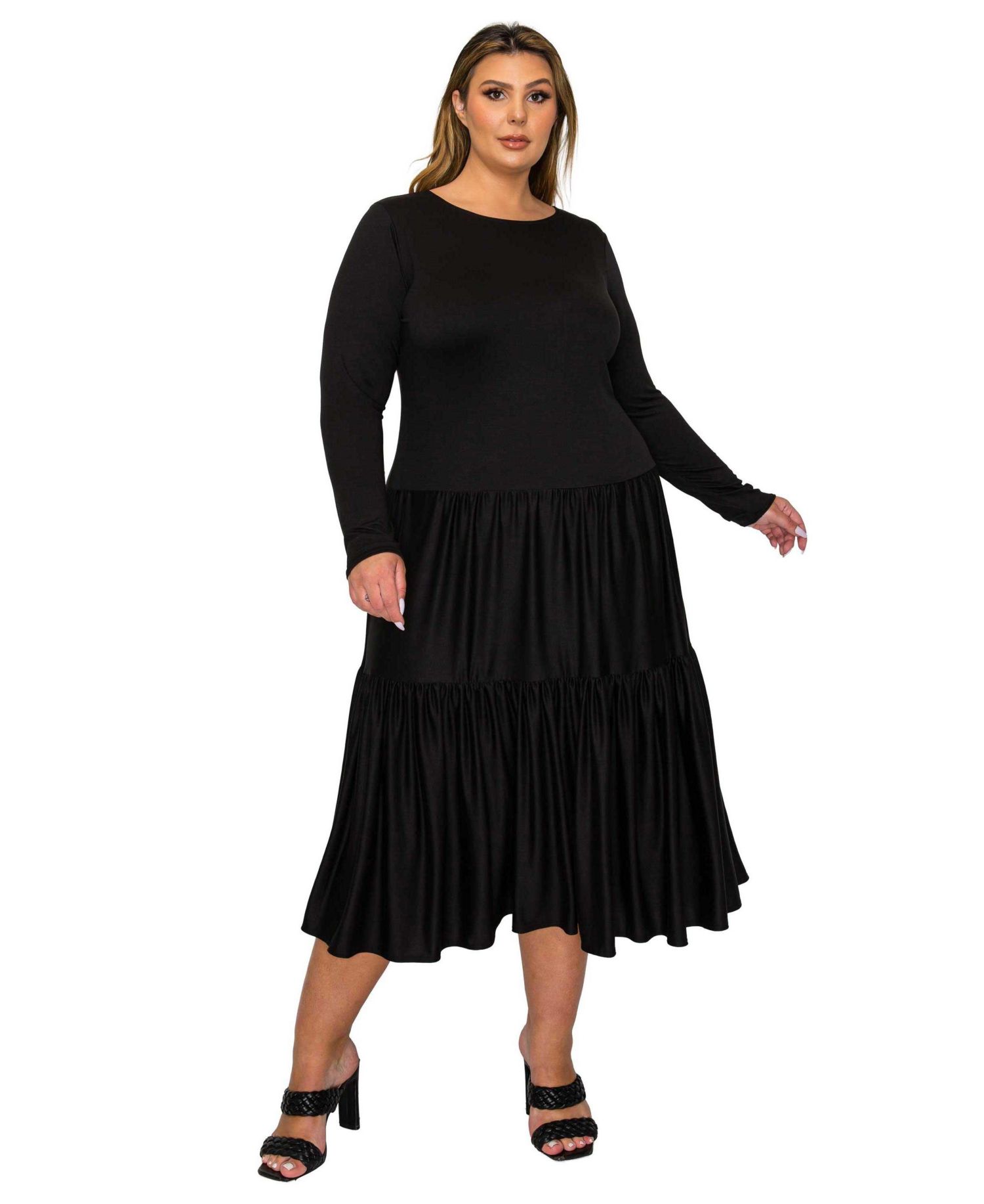 Plus Size Eliana Tiered Midi Dress