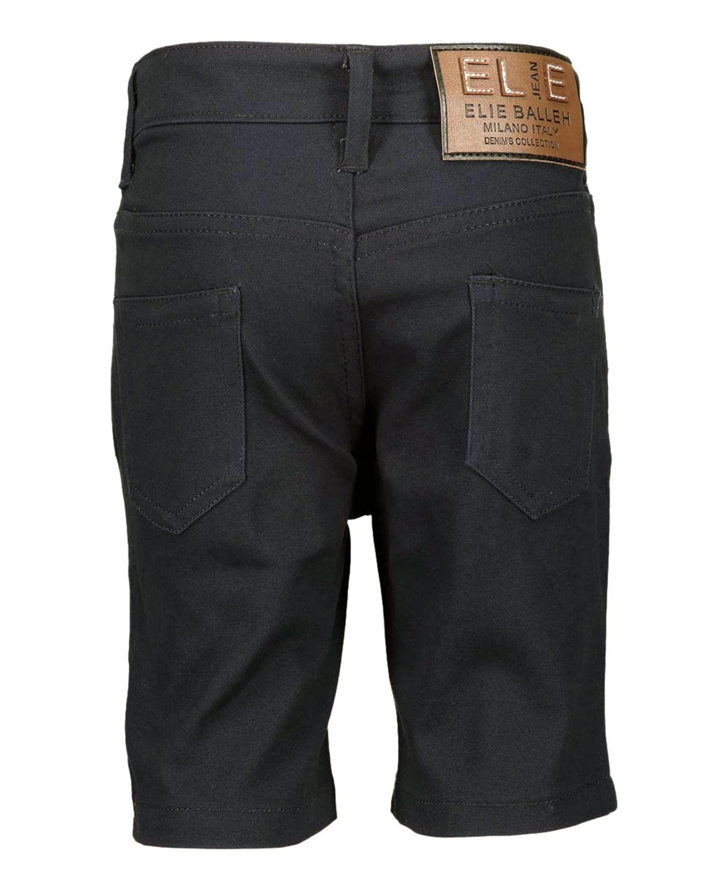 Big Boys Black Cotton Twill Short