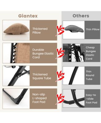 Zero Gravity Chair Folding Recliner Lounge Chair with Cushion Cup Holder