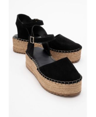 Viba Leather Esprarille Platform Wedge Sandals