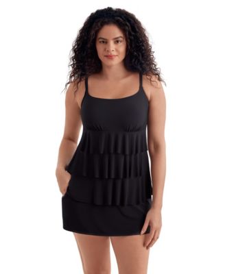 Women's Vineyard Vacay Faux Ruffle Skirtini Long Torso Swimsuit