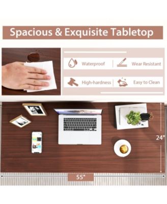 55 Inch Conference Table with Heavy-duty Metal Frame