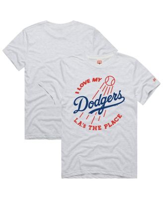 Men's Ash Los Angeles Dodgers Hyper Local Tri-Blend T-Shirt