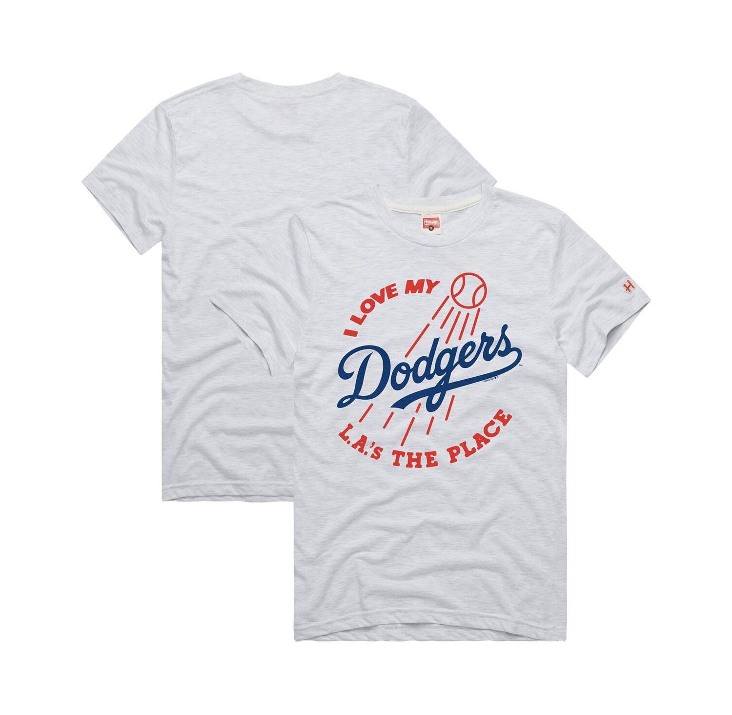 Men's Ash Los Angeles Dodgers Hyper Local Tri-Blend T-Shirt