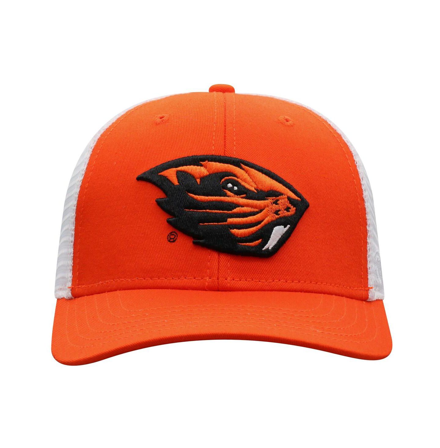 Мужская кепка Top of the World Orange/White Oregon State Beavers Victory Baseline Adjustable Trucker Hat — фото 4