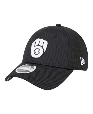 New Era - Men's  Black Milwaukee Brewers Pivot 9FORTY Adjustable Hat