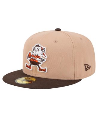 New Era - Men's Tan Cleveland Browns Throwback Logo Main 59FIFTY Fitted Hat