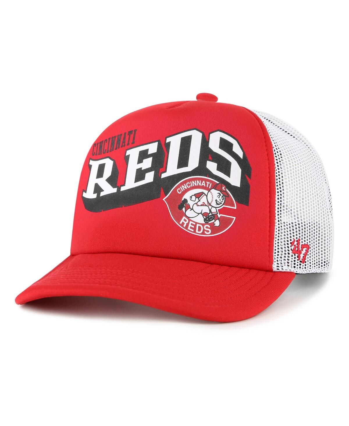 Women's Red Cincinnati Reds Meander Foam Trucker Snapback Hat - Red