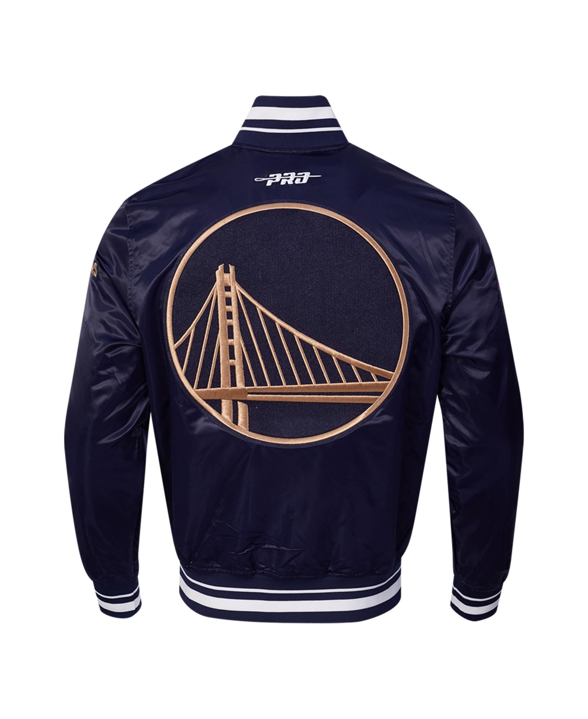 Pro Standard Men's Navy Golden State Warriors 2024/25 City Edition Chenille Satin Full-Snap Jacket