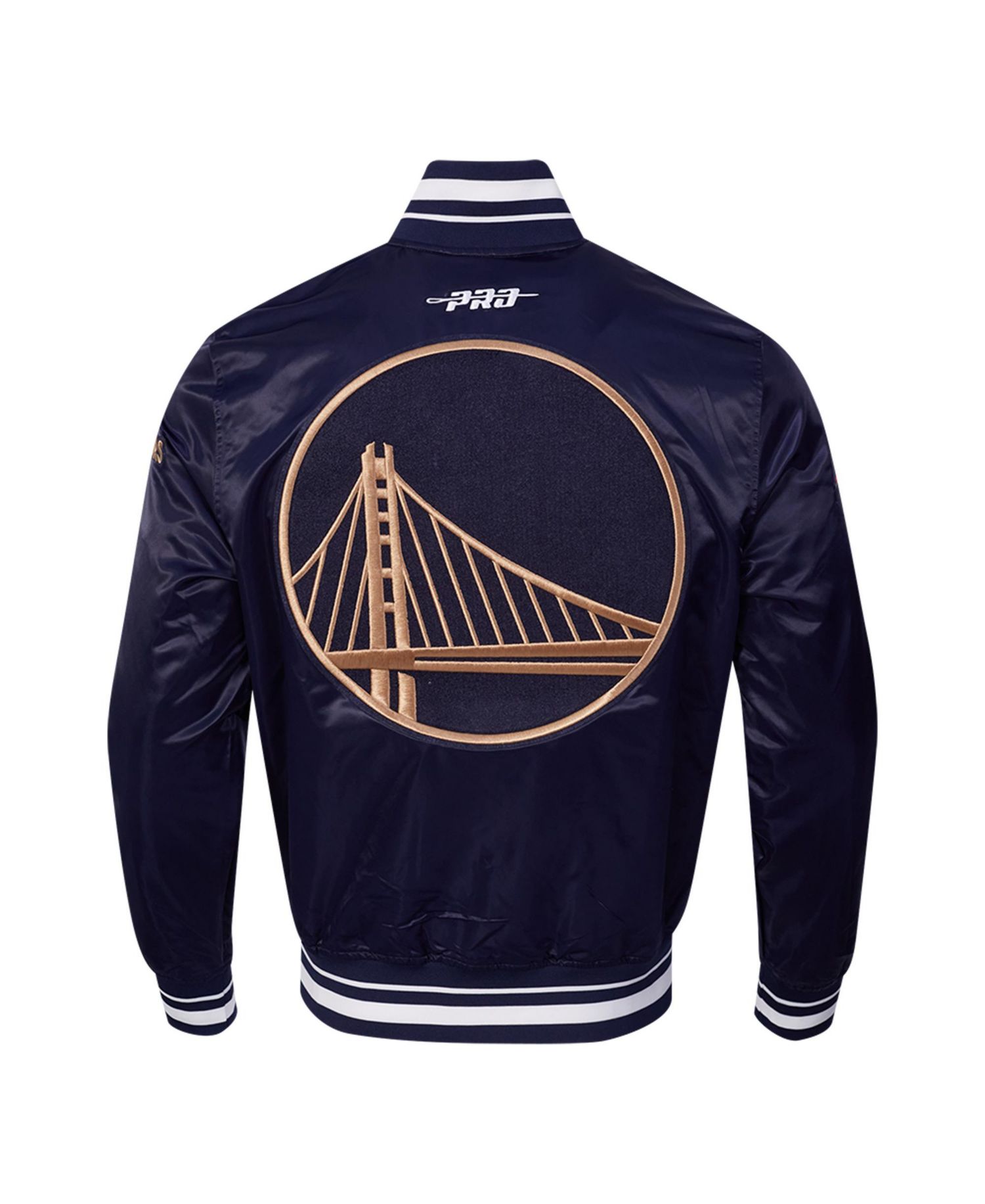 Men's Navy Golden State Warriors 2024/25 City Edition Chenille Satin Full-Snap Jacket