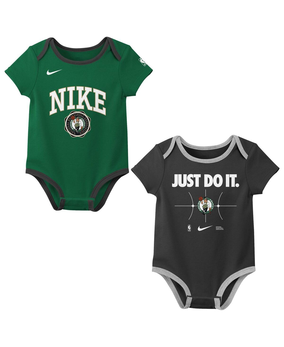 Nike Baby Boys And Girls Kelly Green/black Boston Celtics Just Do It 2-pack Bodysuit Set