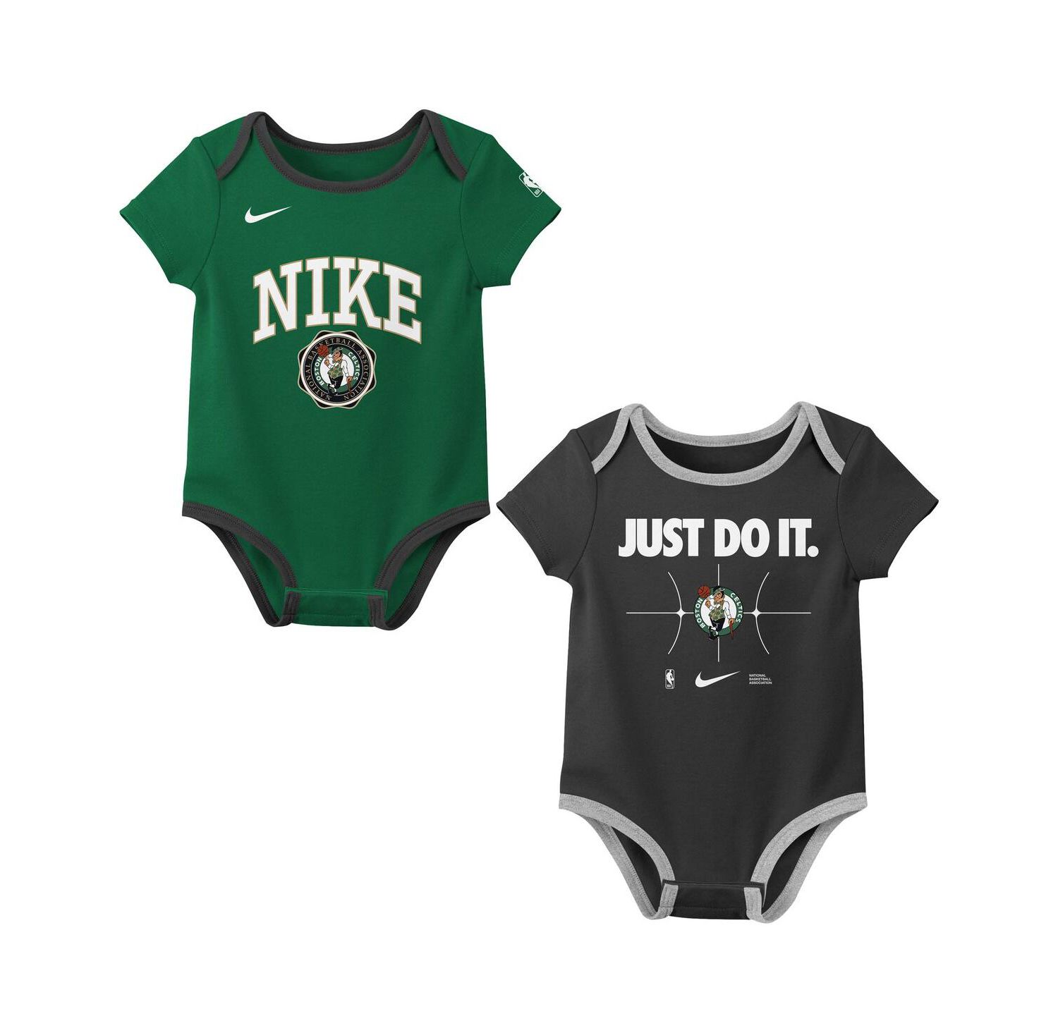 Baby Boys and Girls 2-Pack Kelly Green/Black Boston Celtics Just Do It Bodysuit Set