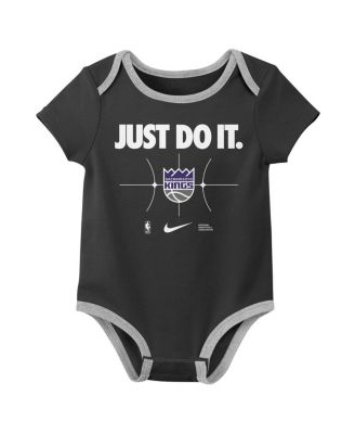 Baby Boys and Girls 2-Pack Purple/Black Sacramento Kings Just Do It Bodysuit Set