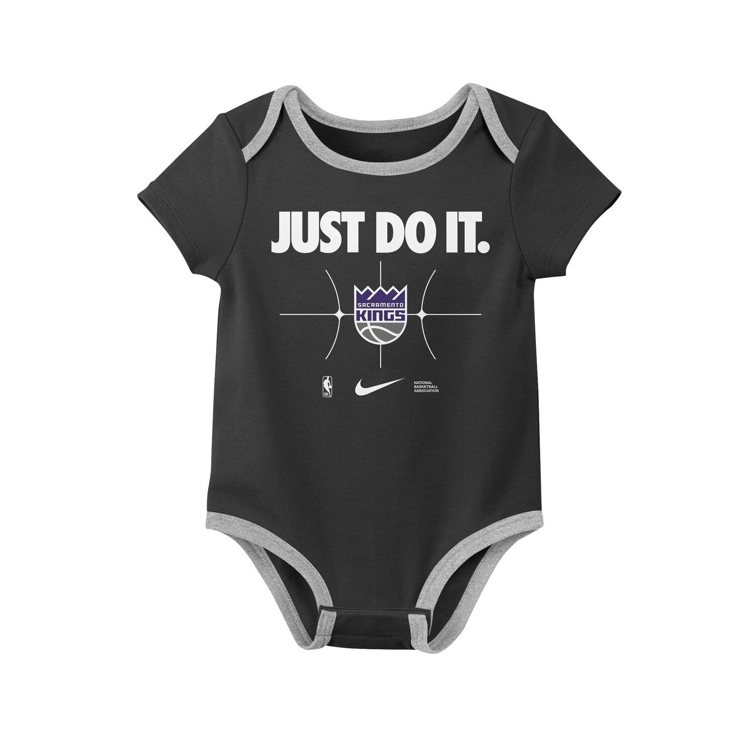 Baby Boys and Girls 2-Pack Purple/Black Sacramento Kings Just Do It Bodysuit Set