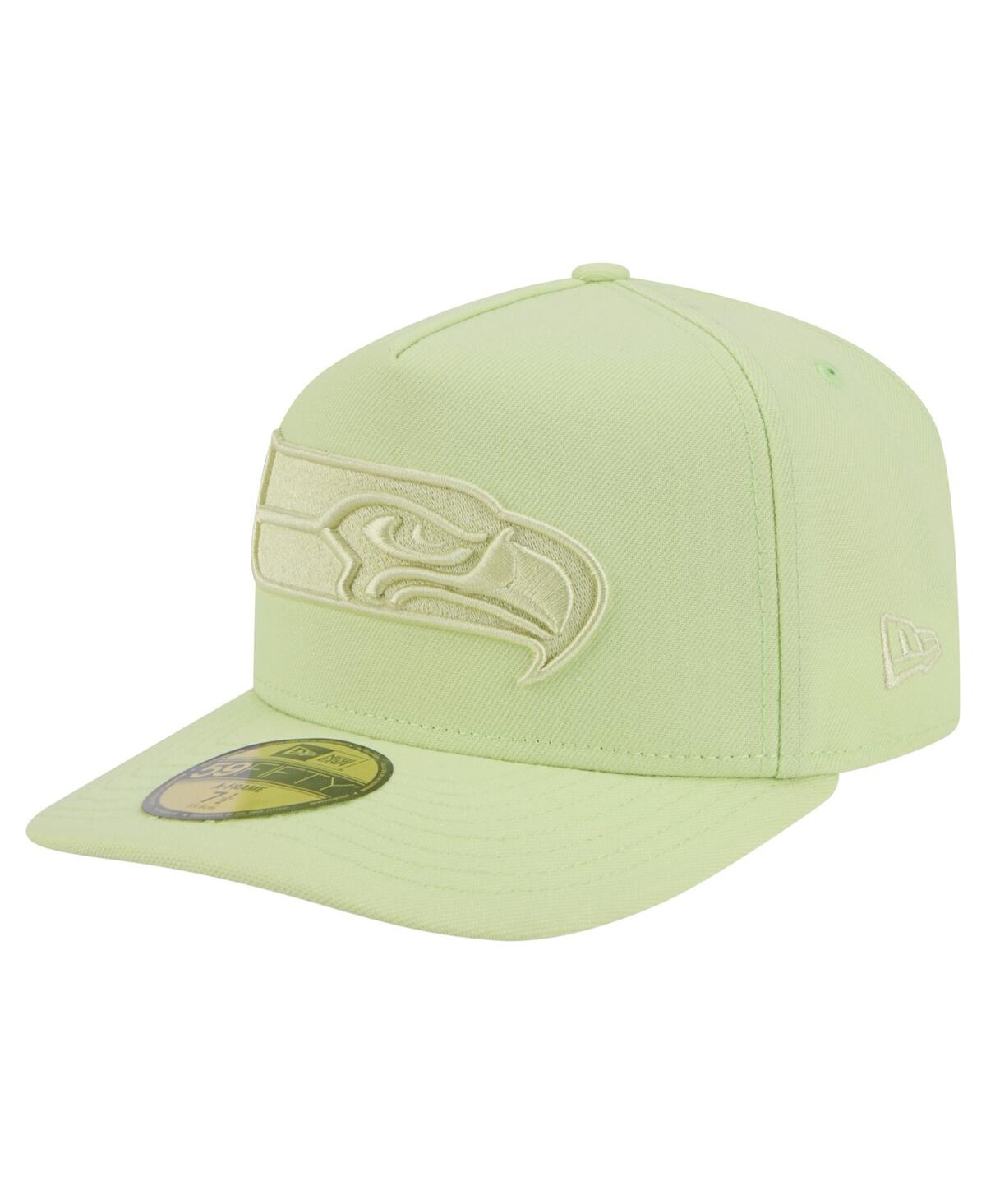 New Era Men's Green Seattle Seahawks Color Pack A-frame 59fifty Fitted Hat