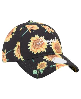 Women's Black Cincinnati Bengals Adventure Sunflower 9TWENTY Adjustable Hat