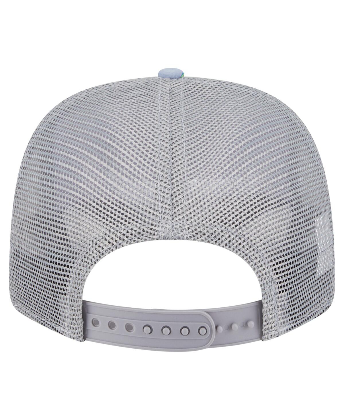 New Era Men's Light Blue/gray Milwaukee Bucks Adventure Aloha Pattern 9seventy Stretch-snap Hat