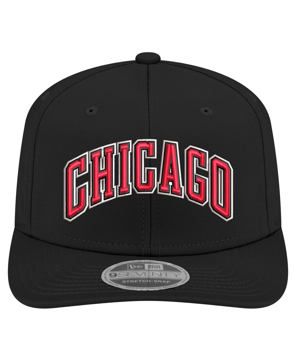 New Era Men's Black Chicago Bulls Statement Edition Jersey Hook 9seventy Stretch-snap Hat