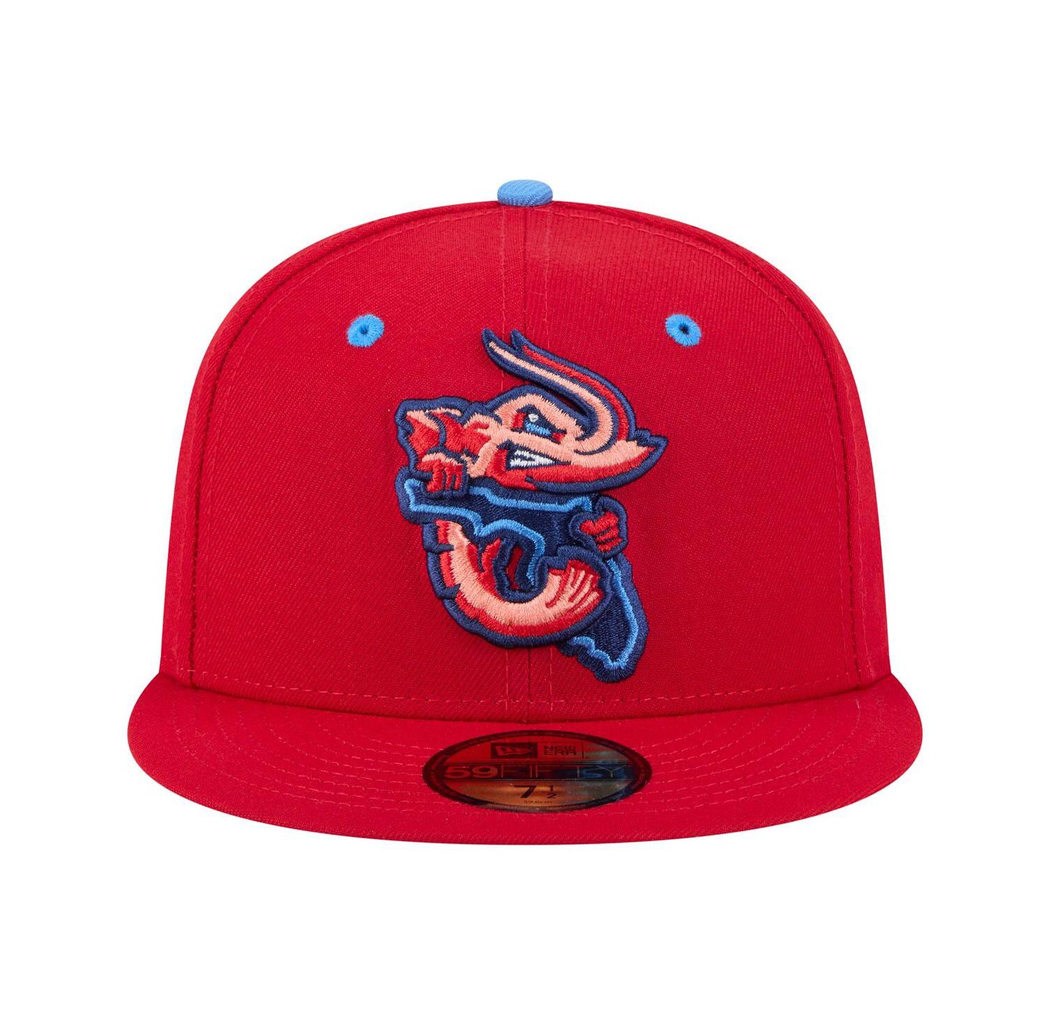 Men's Red Jacksonville Jumbo Shrimp Authentic Collection 59FIFTY Fitted Hat