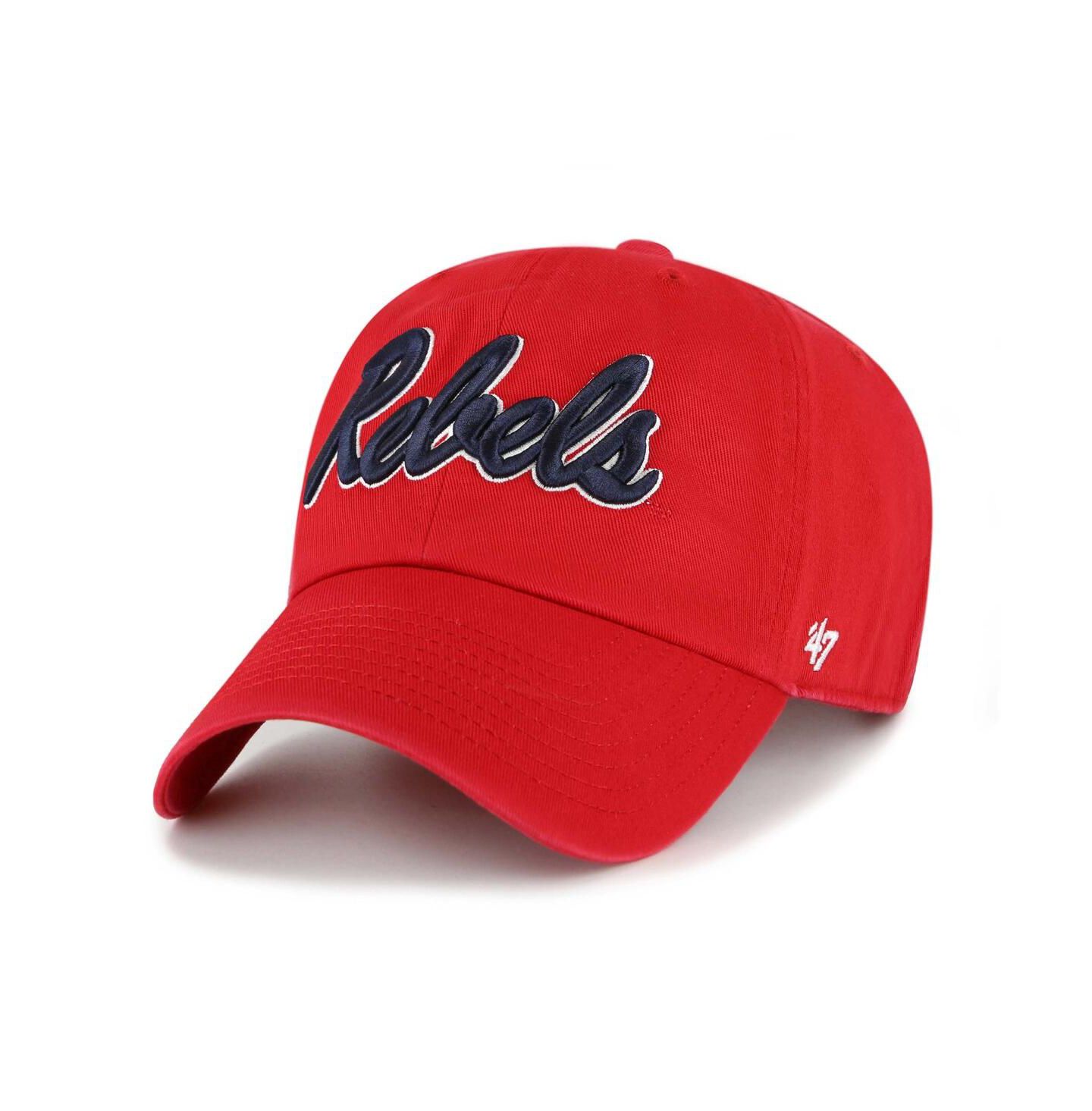 Мужская кепка '47 Brand Red Ole Miss Rebels Clean Up Adjustable Hat — фото 1