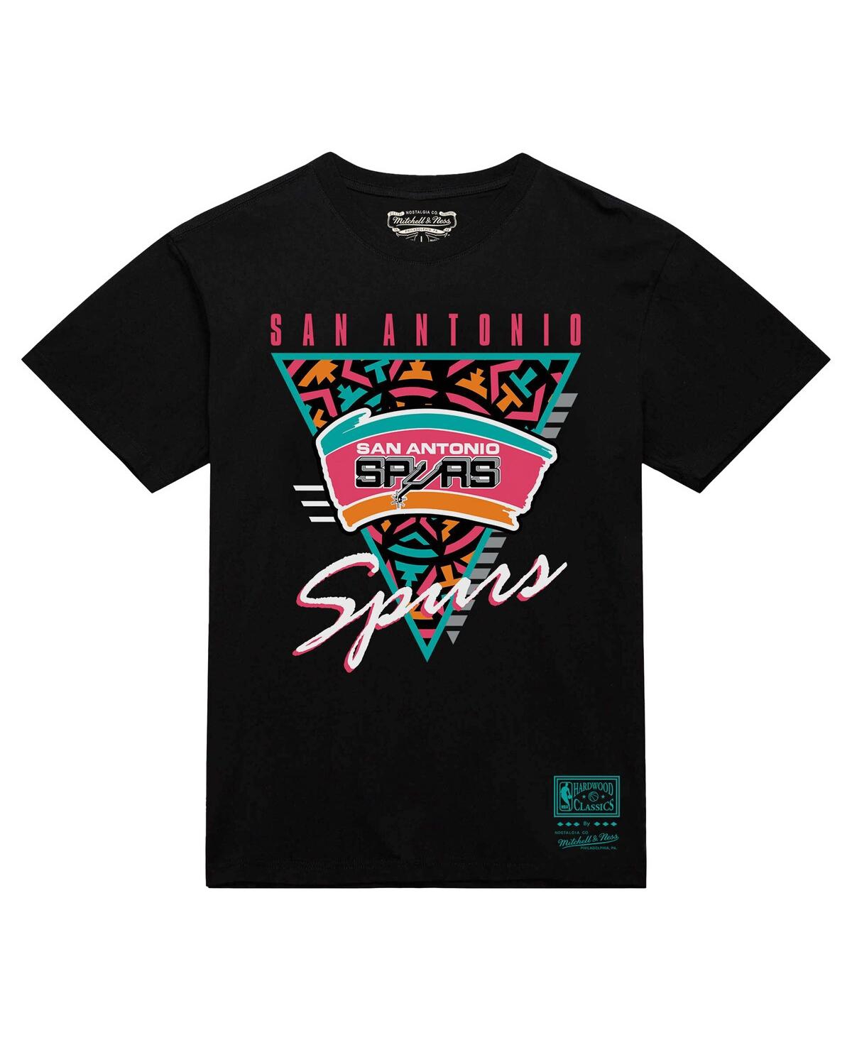 Mitchell & Ness Black San Antonio Spurs Worldwide Collection Tri-logo T-shirt In Black
