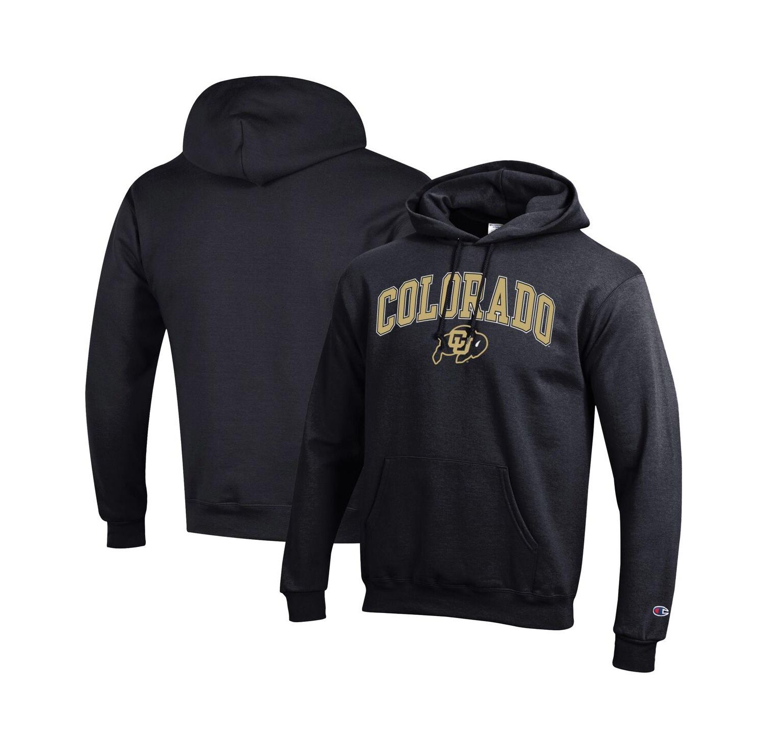 Men's Vegas Gold Colorado Buffaloes Arched Logo Fleece Pullover Hoodie