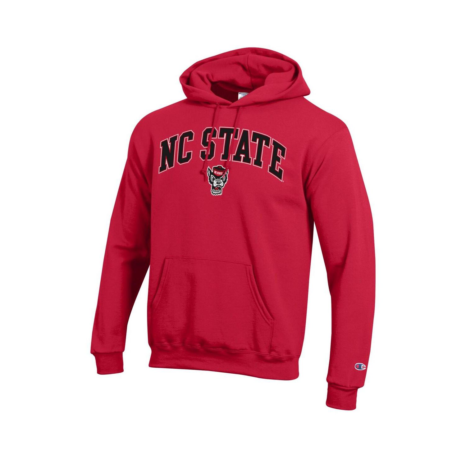 Men's Scarlet NC State Wolfpack Arched Logo Fleece Pullover Hoodie
