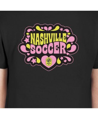 Big Girls Black Nashville SC Bubble Heart T-Shirt