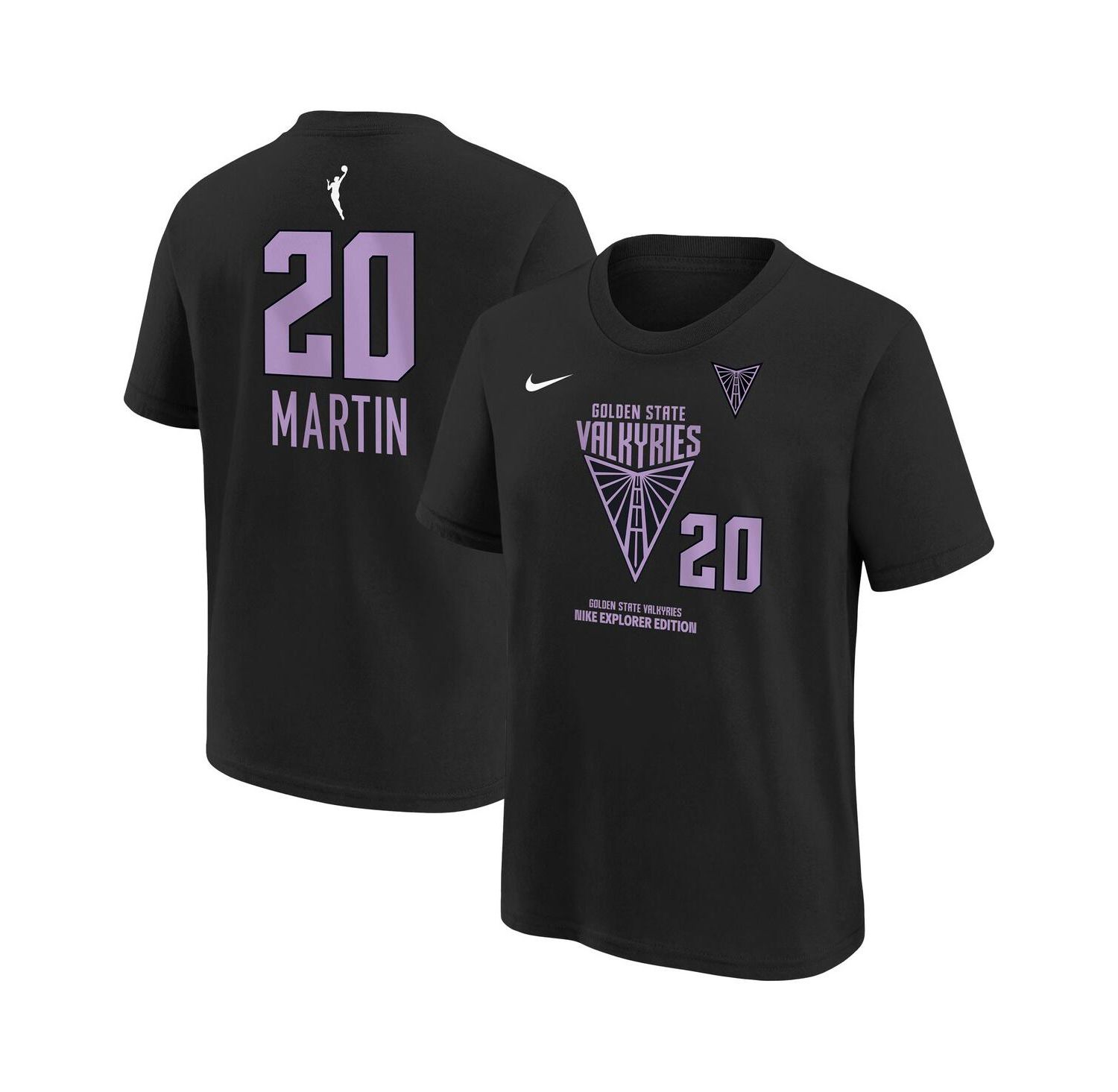 Big Boys and Girls Kate Martin Eclipse Black Golden State Valkyries Explorer Edition Name & Number T-Shirt