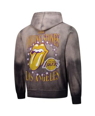 Men's and Women's Gray Rolling Stones x Los Angeles Lakers Collab Pullover Hoodie