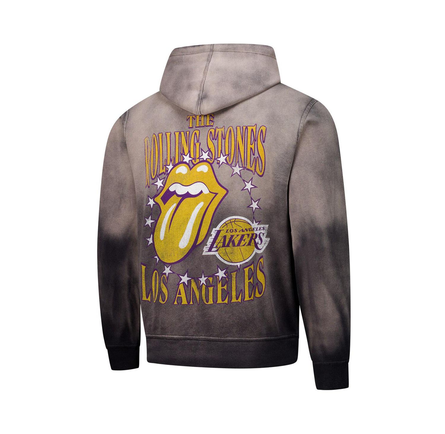 Men's and Women's Gray Rolling Stones x Los Angeles Lakers Collab Pullover Hoodie