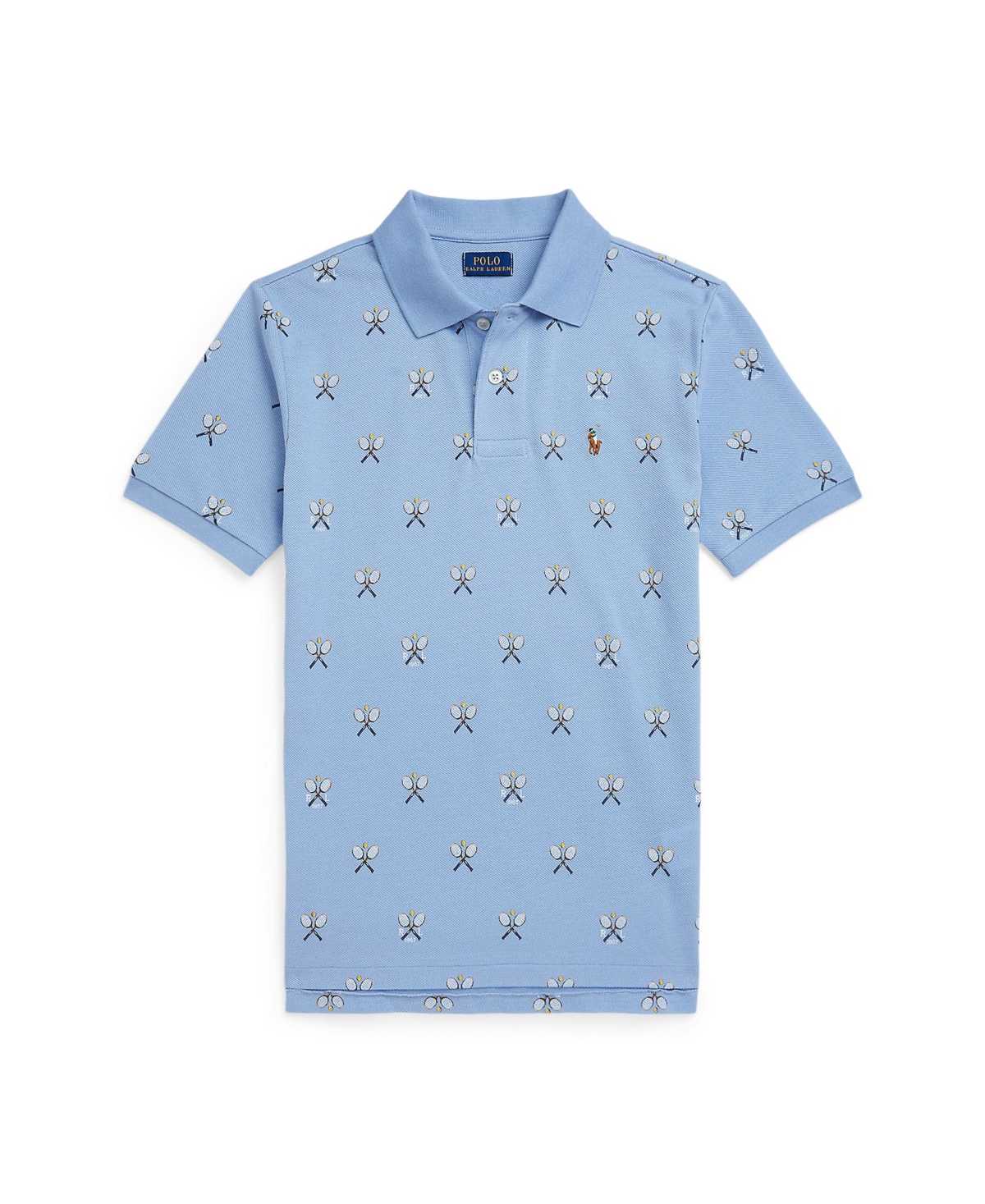 Polo Ralph Lauren Kids' Tennis Racquet Print Cotton Piqué Polo