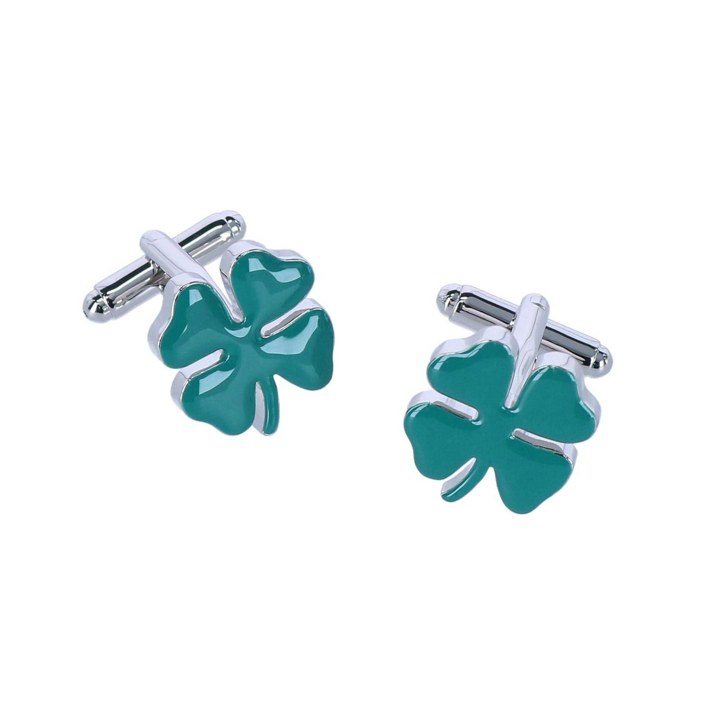 Мужские запонки TRAFALGAR Shay Shamrock Novelty Cufflinks, цвет: Зелёный — фото 1