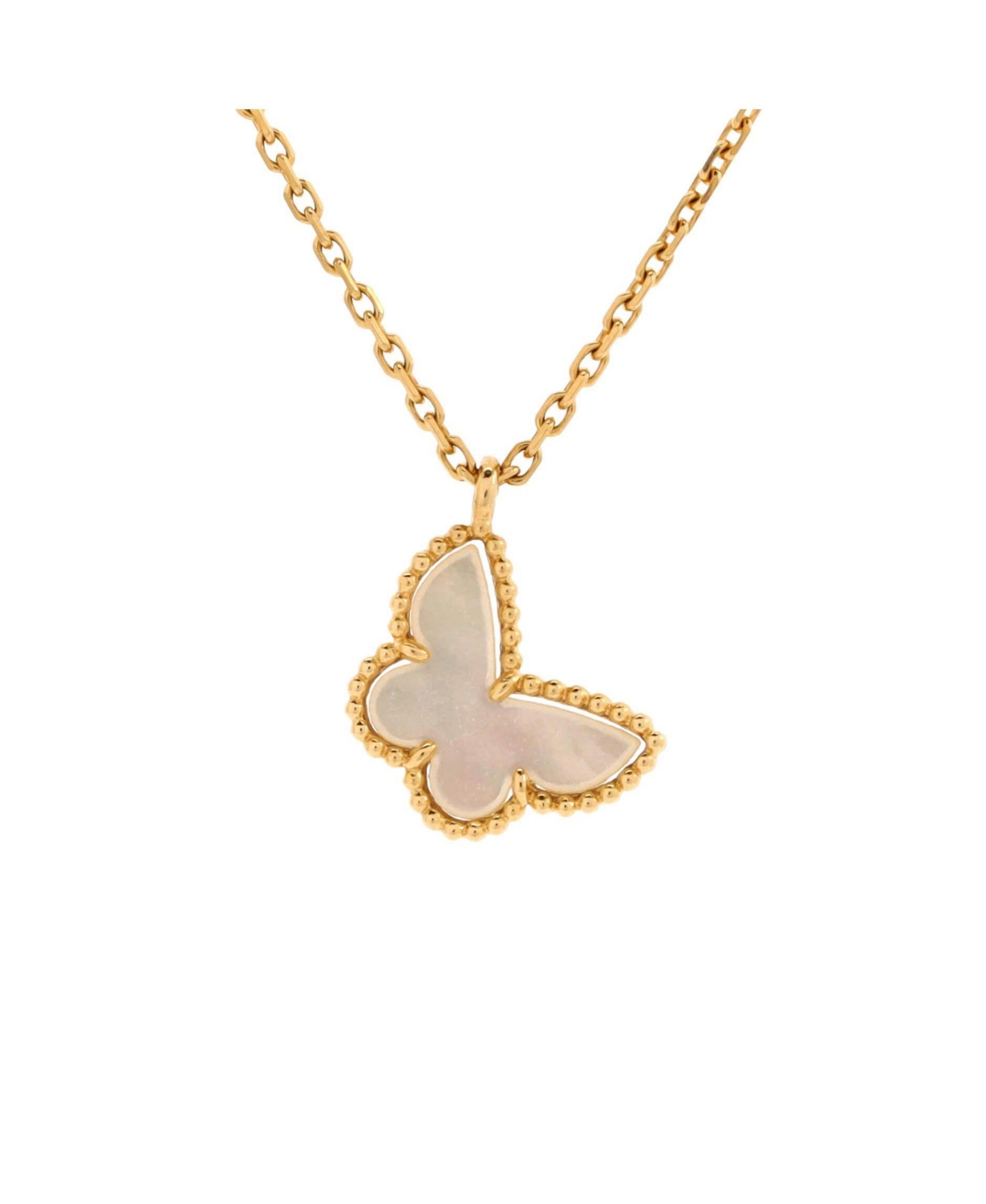 Sweet Alhambra Butterfly Pendant Necklace 18K Gold and Mother of Pearl - 18k gold