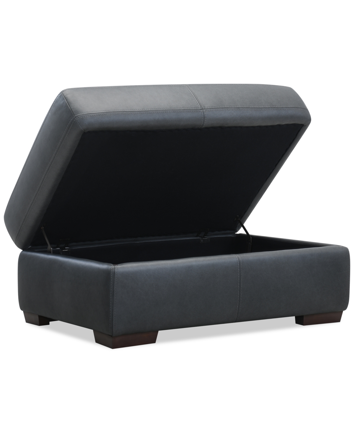 Macy's Ashlinn 43" Leather Storage Bench Ottoman, Exclusively At  In Gray