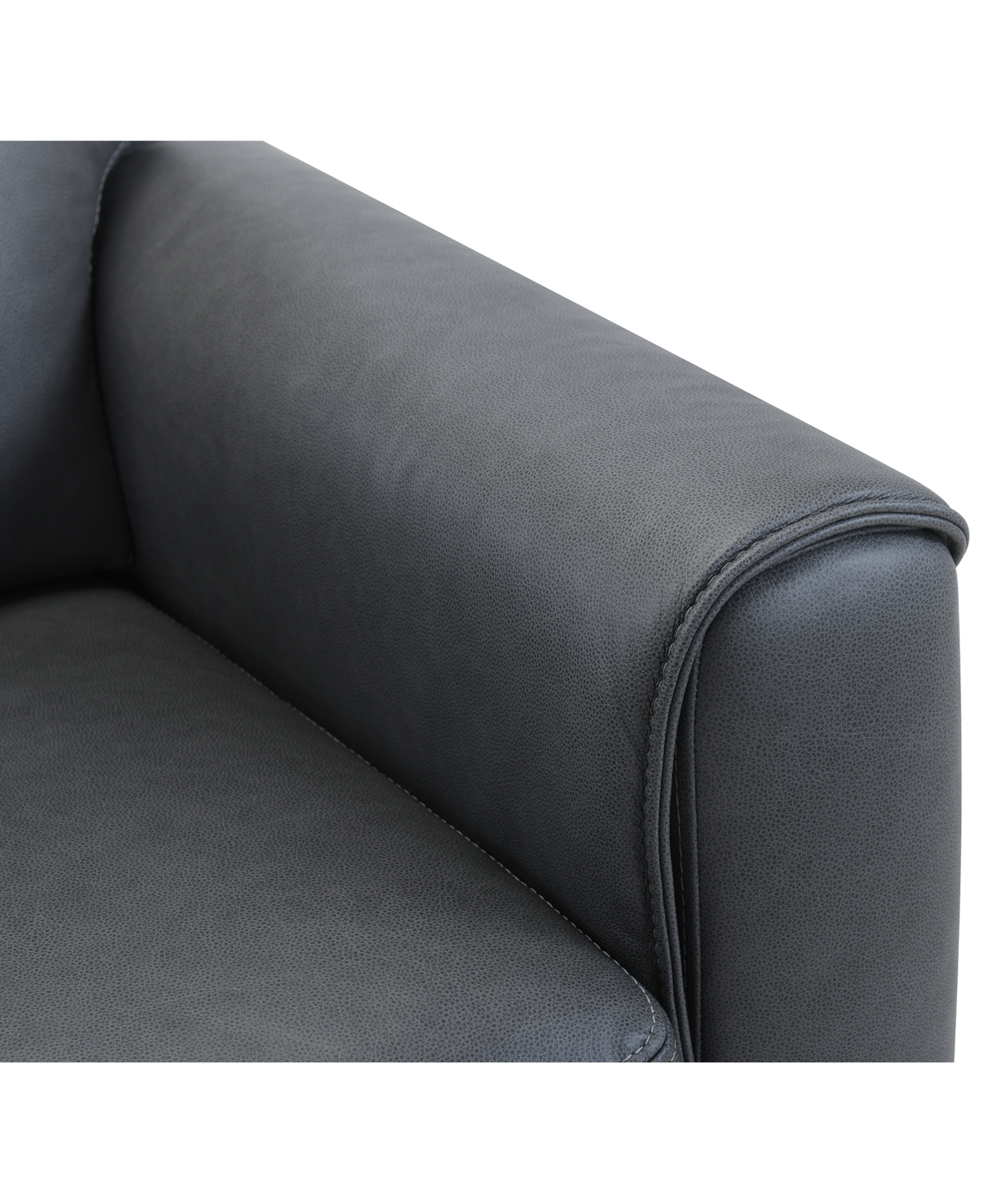 Macy's Ashlinn 84" 3 Seat Leather Sofa, Exclusively At  In Black