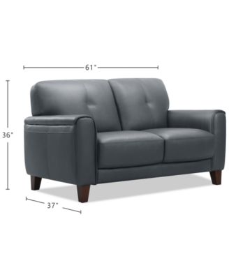 Ashlinn 61" Leather Loveseat, Exclusively at Macy's