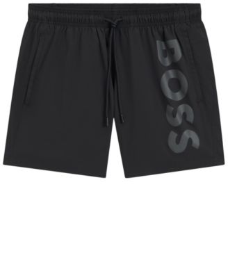 Men's Vertical Logo Print Swim Shorts