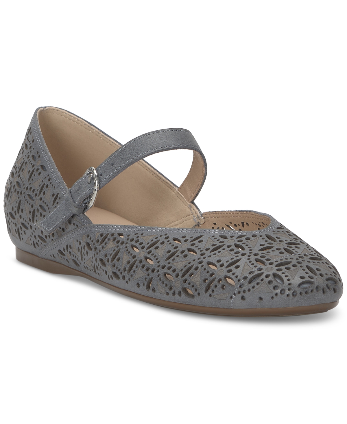 Women's Cyrena Eyelet Mary Jane Ballet Flats - French Grey Blue Summer Haze
