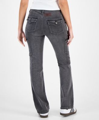 Juniors' Low Rise Cargo Bootcut Jeans