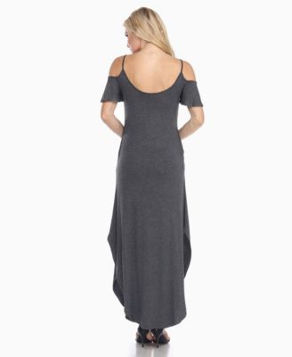 Women's Cold Shoulder Full Length Maxi Dress