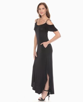 Women's Cold Shoulder Full Length Maxi Dress