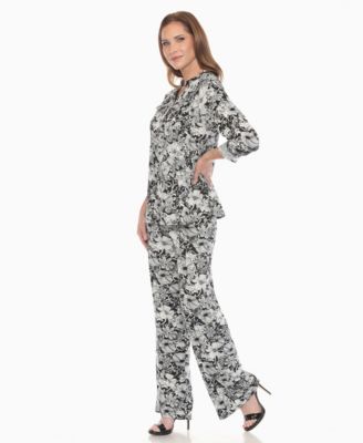 Women's 2-Piece Floral Print Tunic Top and Pants Set