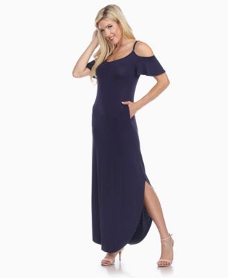 Women's Cold Shoulder Full Length Maxi Dress