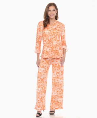 Women's 2-Piece Floral Print Tunic Top and Pants Set