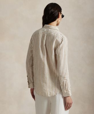 Women's Classic-Fit Striped Linen Shirt