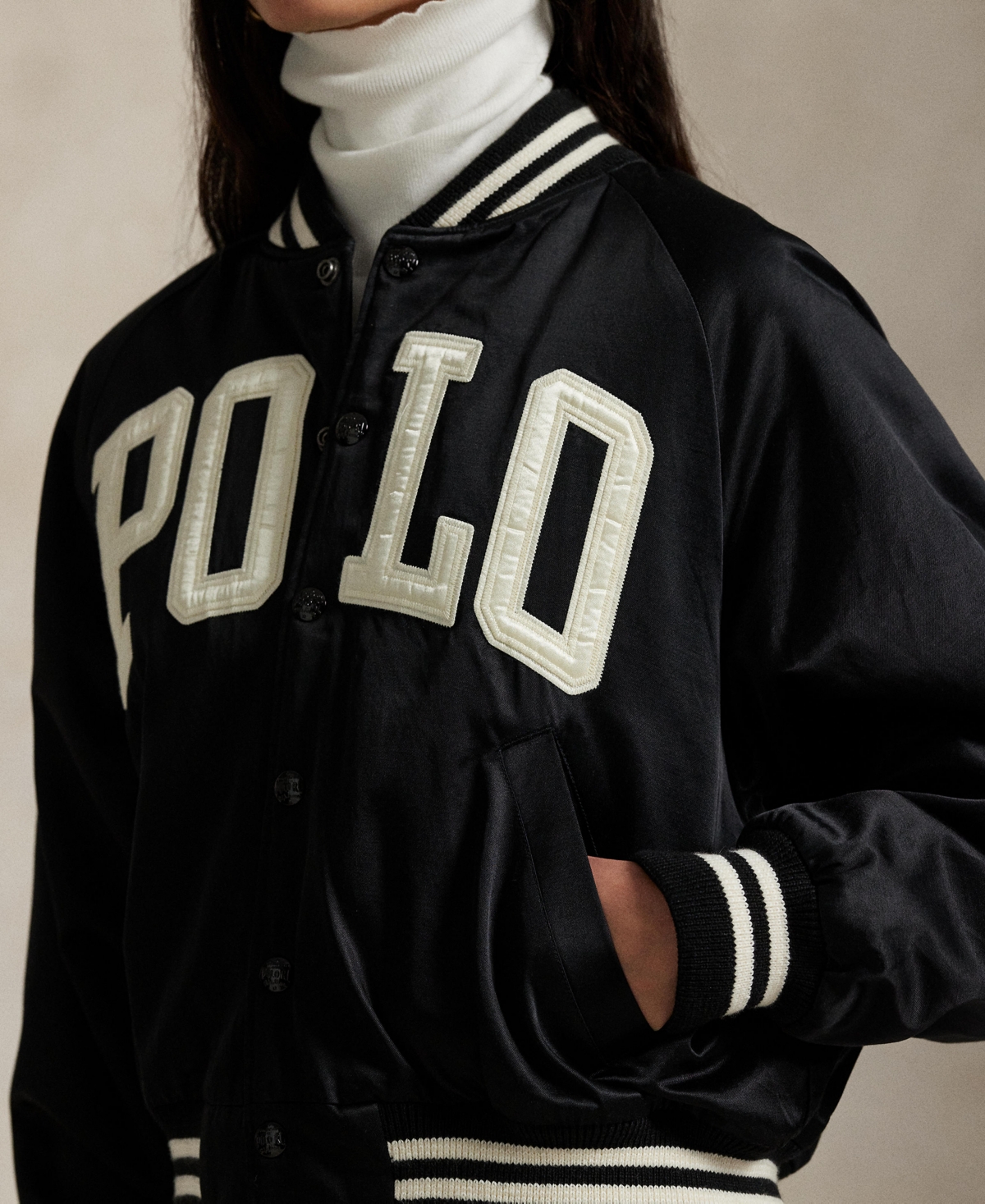 Polo Ralph Lauren Logo Satin Bomber Jacket