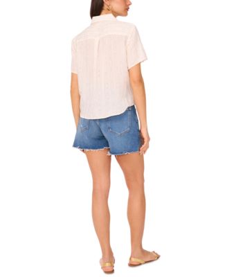 Women's Sequined Short-Sleeve Shirt 