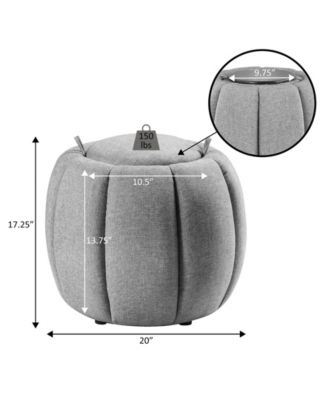 20" Designs4Comfort Daisy Storage Ottoman with Reversible Tray Lid